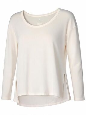 all in motion Cream Long-Sleeve Scoop Neck Top